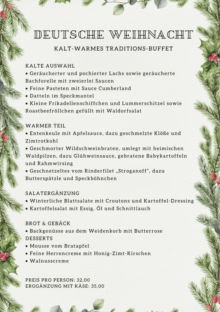 Weihnachtsbuffet Deutsche Weihnacht